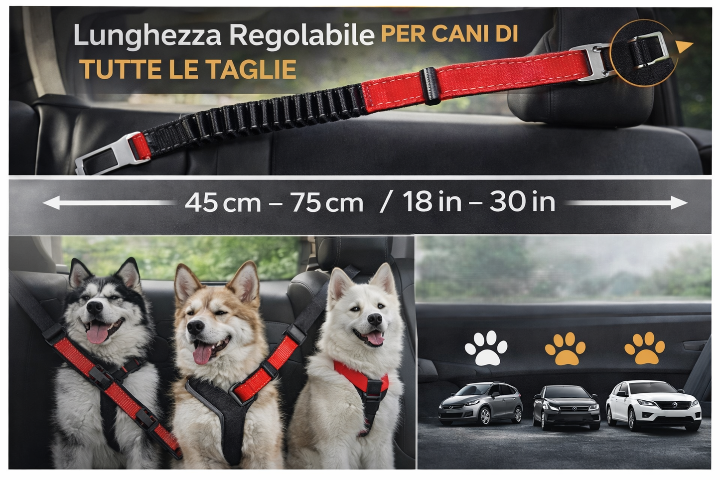 Cintura di Sicurezza Auto per Cani® – Controllo Totale & Anti-Strappo Certificato™ | Nuova Pets