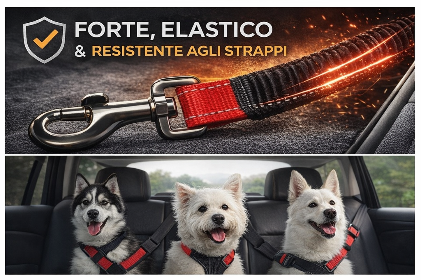 Cintura di Sicurezza Auto per Cani® – Controllo Totale & Anti-Strappo Certificato™ | Nuova Pets